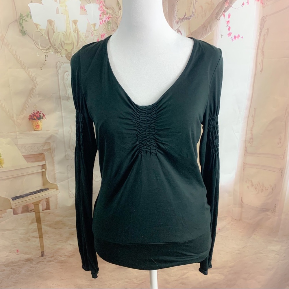 Ted Baker Rushed Long Sleeve V Neck Tee